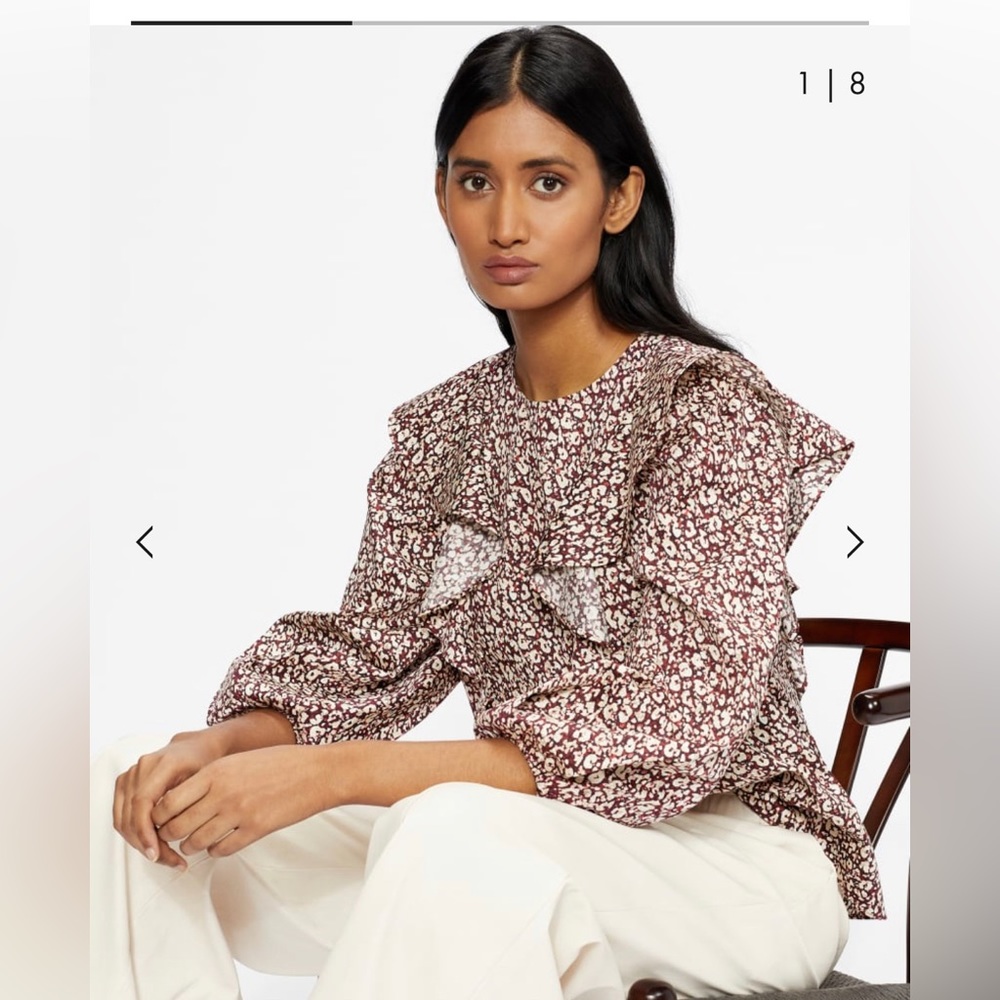 Ted Baker London Sanjaa
Frill Detail Balloon Sleeve Top